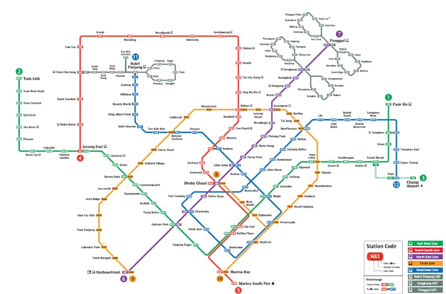 新加坡轨道交通地图